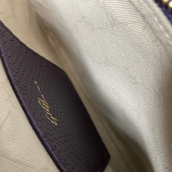 GiGi New York Python Leather Embossed Zip All-In-One Tassel Clutch Bag Purple - Picture 6 of 9